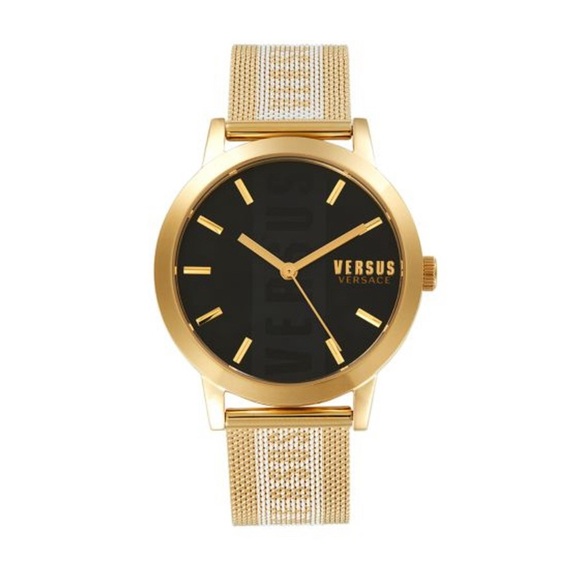 Authentic Versus Versace Barbes 38Mm Ip Yellow Gold Stainless Steel Watch